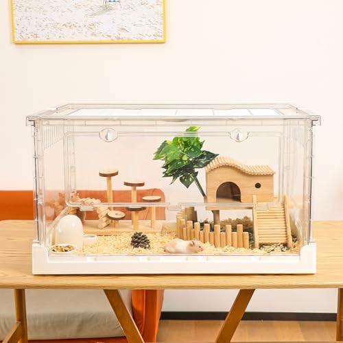 （09:00時点） Ruexue ハムスターケージ＆モルモット、小動物ペット用の完全透明でエコフレンドリーな大型アクリルケージ、例えば:ヒゲトカゲ、ネズミ、ハリネズミ、カメレオン、イグアナなど，70.5x43.5x39cm (70.5x43.5x39cm)