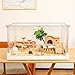 Ruexue ハムスターケージ&モルモット、小動物ペット用の完全透明でエコフレンドリーな大型アクリルケージ、例えば:ヒゲトカゲ、ネズミ、ハリネズミ、カメレオン、イグアナなど,70.5x43.5x39cm