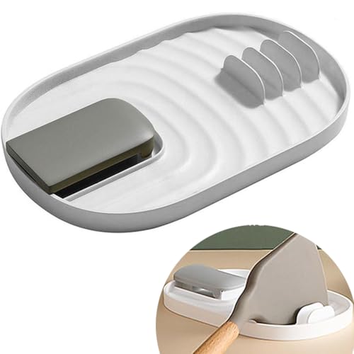 SkyJoy®Sujeta Tapa.Blanco.Soporte plegable multifuncional para utensilios de cocina, cubiertos, tapas de ollas y cucharas. Mantiene su cocina ordenada.