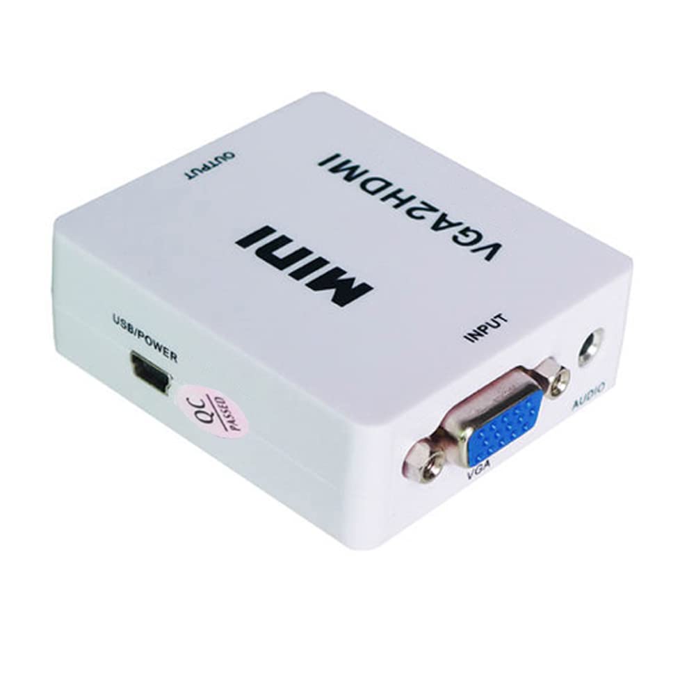 B04C KW Mini VGA auf HDMI Konverter – 1080P HD Upscaler mit USB Stromversorgung – Ideal für Fernseher und Monitore
