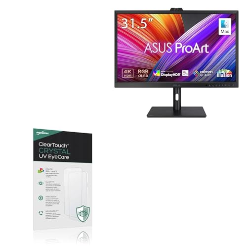 BoxWave Screen Protector Compatible With ASUS ProArt OLED PA32DC - ClearTouch Crystal Anti-UV EyeCare (2-Pack), Filters out Harmful Blue Light Reduce Fatigue