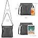 DOB SECHS Umhängetasche aus weichem PU-Leder für Damen, Klein Handtasche mit mehreren Taschen, Crossbody Bag Tasche Schultertasche mit verstellbarer Schultergurt, Grau