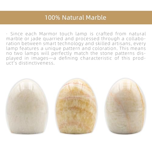 Marmor Marble Lamp Table Lamp Unique Stone Lamp Touch Lamp Pat Lamp Type-C 3 Way Bedside Lamps Ambient Light Bedroom Night Stands Small Night Light Decorative LED Warm Portable Lamps Rechargeable — view 5