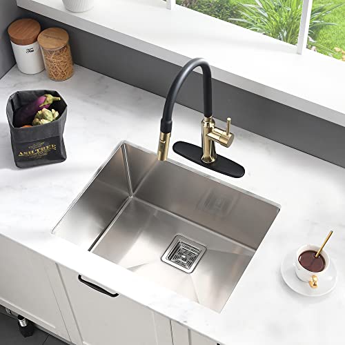 Undermount Utility Sink - Abironl 24" X 18" X 12" Deep Laundry Sink Undermount Single Bowl Sink 16 Gauge Stainless Steel Laundry Room Sink Basin #TOP1