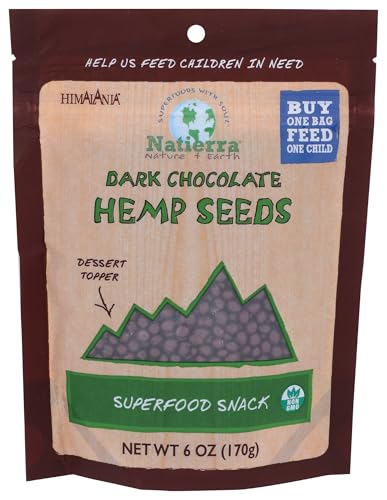 NATIERRA Himalania Dark Chocolate-Covered Hemp Seeds | Non-GMO| 6 Ounce NATIERRA Himalania Dark Chocolate-Covered Hemp Seeds | Non-GMO| 6 Ounce