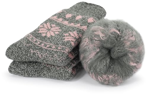 Image of BomKinta Women Thermal Socks - Thick Boot Sock Warm Winter Crew Socks - Cozy Soft Christmas Socks Size 5-10