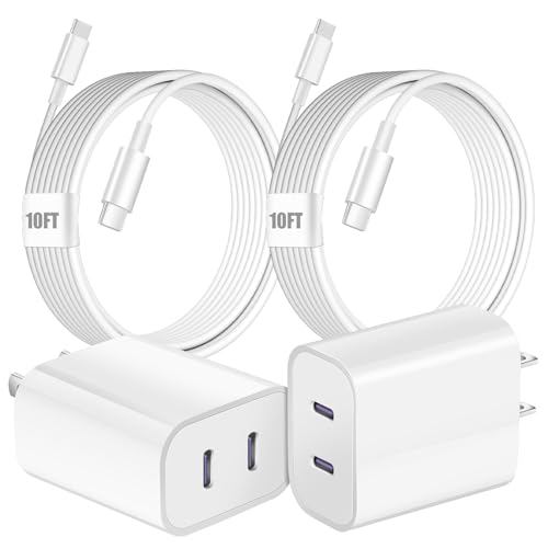 iPhone 16 Pro Max Charger Fast Charging,Dual Port USB C Charger Fast Charging Block,10FT Long USB Type C Charging Cord for iPhone 16 Pro Max/16 Pro/16e/16 Plus,iPhone 15 ProMax/15 Pro/15 Plus,iPad Pro