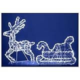  Holyart Renne Noël avec traîneau 2D 136x90 cm 200 LEDs