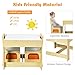 Costzon Kids Table and Chair Set, 3 in 1 Wooden Activity Table with Storage Drawer, Detachable Tabletop for Children Drawing Reading Art Craft, Playroom, Nursery, Toddler Table and Chair Set, Natural