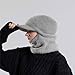 LJRPUPY 3 in 1 Fashion Women Winter Knitted Hat Cold Weather Cycling Windproof Scarf Baseball Ski Cap Gray