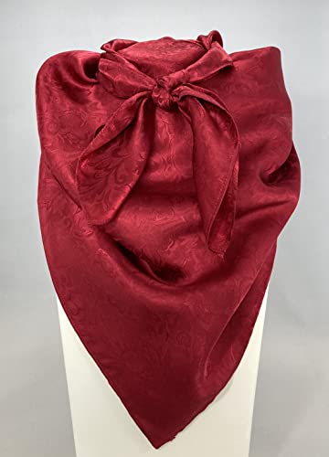 Yellowstone Wild Rag Western Bandana Scarf 100% Silk 35" Jacquard Red2