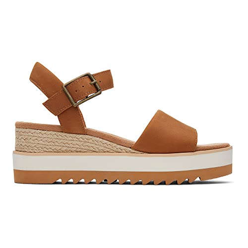 TOMS Womens Diana Wedges Sandals Tan 5 UK