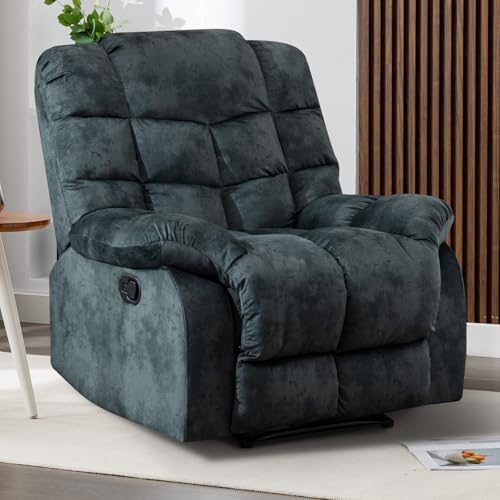 Sillón reclinable manual tela gris miniatura 1