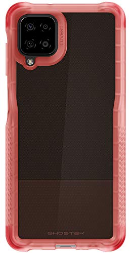 Image of Ghostek COVERT Galaxy A12 Case with Slim Fit Clear Pink Design and Non-Slip Grip Bumper Premium Shockproof Protection Thin Protective Phone Cover Designed for 2021 Samsung Galaxy A12 (6.5 Inch) (Pink)