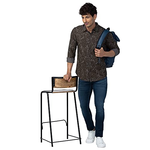 Image of Spykar Men's Slim Fit N /A Full Sleeve Checked Casual Shirts