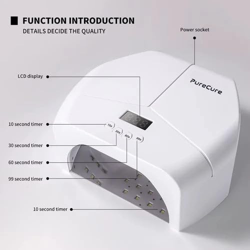 Image of Shills Professional PureCure UV /LED Nail Lamp | High Power Fast Nail Dryer for Gel Polish, Builder Gel & Nail Art | Auto Sensor, Multiple Timer Settings | Salon & Home Use