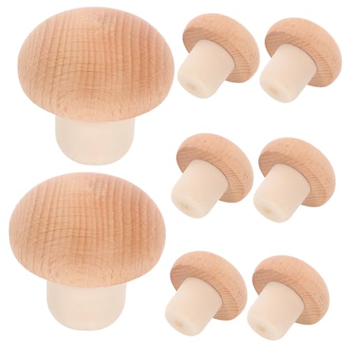 OFFSCH 8pcs Non-recycled Wine Bottle Corks Bulk Mushroom Shaped Cork Stopper for Bottles Bottle Toppers for Craft Projects
