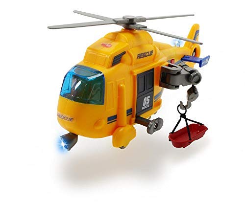 Morgan Sellers 1:16 Big Size Toy Helicopter Chopper for Kids with Lights and Sounds Friction Powered (Yellow Rescue Helicopter)