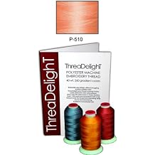 1 Spool Rayon Embroidery Machine Thread Salmon P510-1100YDS - 40wt for Brother Babylock Janome Singer Pfaff Husquarna Bernina Melco Machines Brand