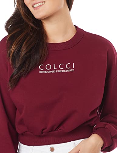 Blusão Moletom, Colcci, Feminino, Bordo Fine Wine, GG