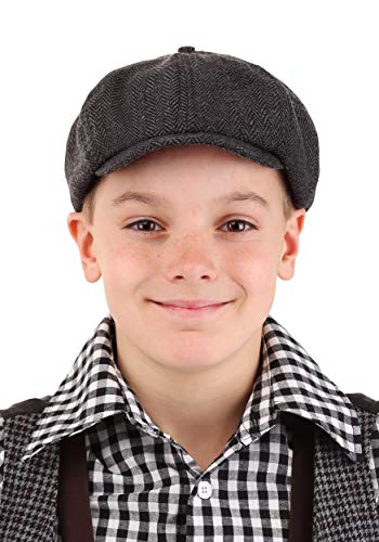 Fun Costumes Newsboy Cap for Kids - Herringbone Tweed Cap with Button and Stiff Visor3