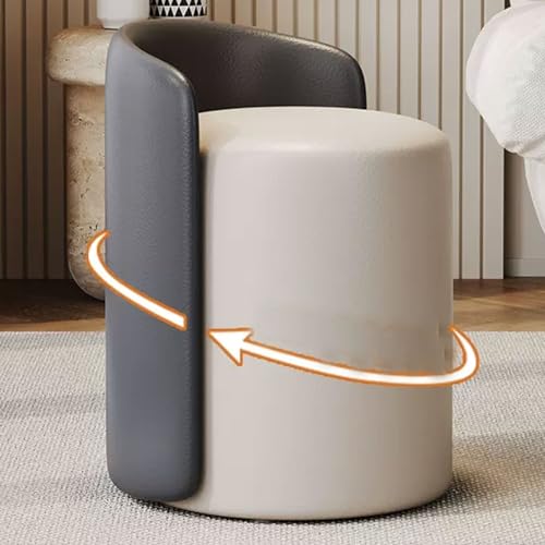 Moderna silla giratoria de 360° con respaldo bajo para sala de maquillaje, dormitorio o entrada, taburete de maquillaje elegante y cómodo (color poliuretano C)