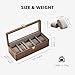 muso wood Watch Display Box, 5 Slot Watch Case for Men, Watch Organizer Box with Glass Lid, Watch Case with Removable Velvet Pillow, Father's Day Gift - 5 Slot, Walnut