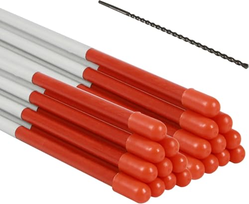 Sunnyglade Driveway Markers 20PCS 49inch Orange Fiberglass Snow Stakes with White Reflective Tape...