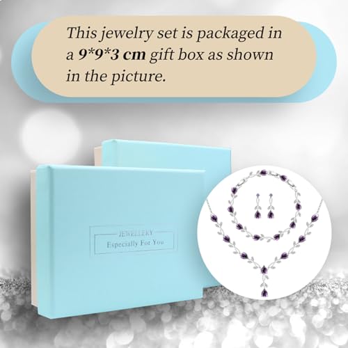Image of GZWHD Wedding Jewelry Sets for Bride Bridesmaid Women Cubic Zirconia Necklace Earrings Bracelet Set Gift for Mother Friend Wife Daughter Sister Party Prom Jewelry