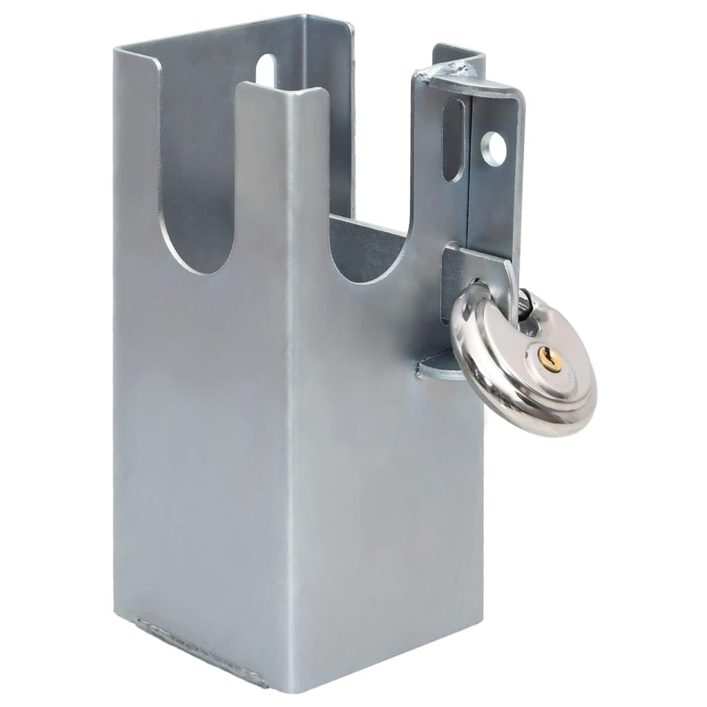 Antivol de remorque en acier argenté 11 x 11 x 23,5 cm avec 2 clés pour une protection antivol fiable et verrouillage verrouillable pour remorque, garage, portail et jardin