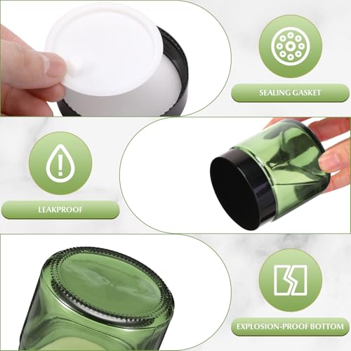 Image of Norme 24 Pcs 4 oz Glass Jars with Lids Cosmetic Jars, Olive Green
