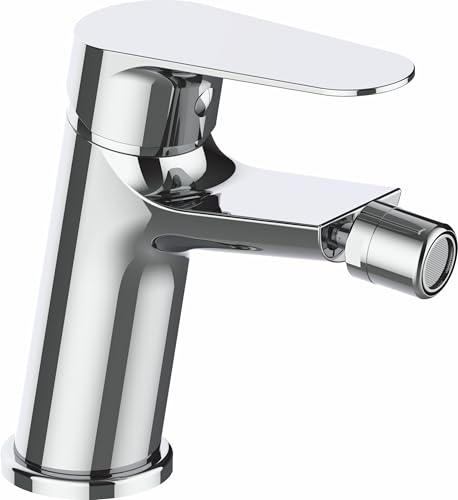 VALAZ Grifo Bidet Cromado | Grifo Monomando Lavabo, Mezclador Agua Fría y Caliente, Ahorro de Agua | Instalación Facil y Rápida | Bidet para WC Inoxidable, Latón, Elegante, Redondo, Serie Pisuerga