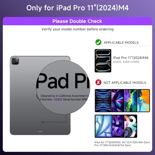 Image of Transparent Case with Keyboard for iPad Pro 11-inch (M5 /M4, 2025 /2024),with 7-Color Backlit Wireless Keyboard, 360Rotatable Protective Case Multi-Touch Trackpad,with Shortcuts,Purple
