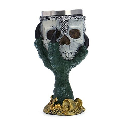 Taisuko Edelstahl 3D Schädel Tasse Eagle Claw Doppelwand Trinkbecher Personalisierte Dragon Bone Metall Wein Becher Glas Tassen (Grün) Cover