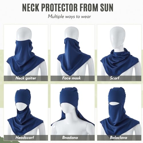 Image of SATINIOR 3 Piece Balaclava Face Cover Sun Protection Neck Cover Summer Balaclava for Men Women Outdoor Sports UV Protector