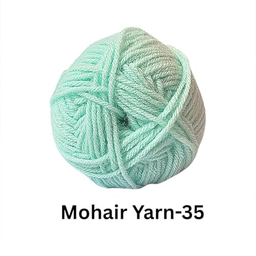 Image of VCR Mohair Nylon Sky Blue Yarn, 100 Grams Hank, 196 Meters Length, Acrylic 75%, Mohair Nylon 25%, Pack of 1 Yarn, Soft Crosia Threads, Suitable for Winter Garments.