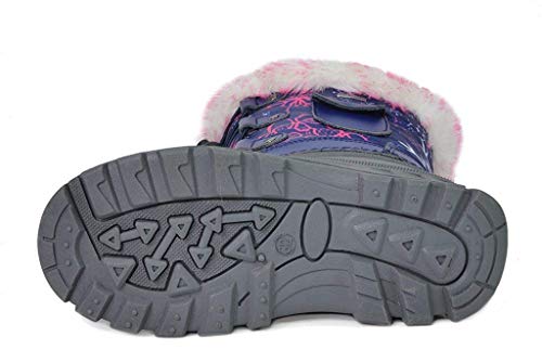 DREAM PAIRS Girls Snow Waterproof Winter Boots,Navy/Fuchsia,13 Little Kid - image 8
