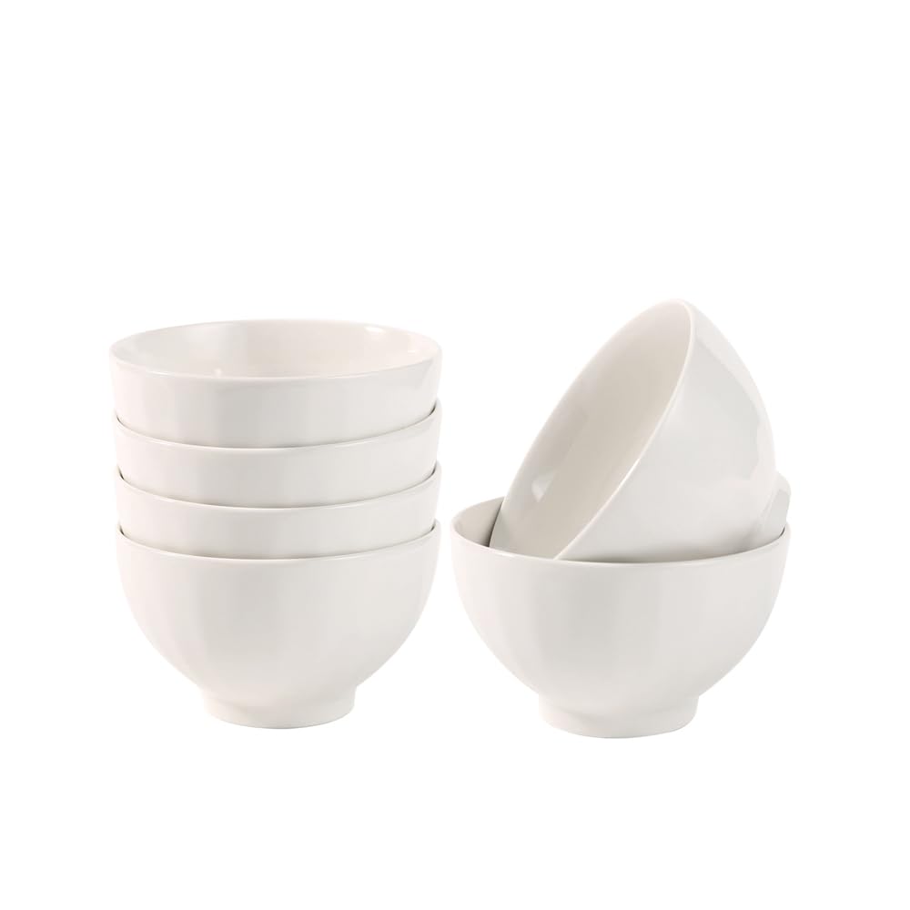 Tanggaogao 4.5 Inch Small Bowls Set of 6 – 11.5cm Porcelain Dessert Bowls for Ice Cream Snacks Rice & Dipping Sauces Stackable Mini Ceramic Bowls Microwave & Dishwasher Safe