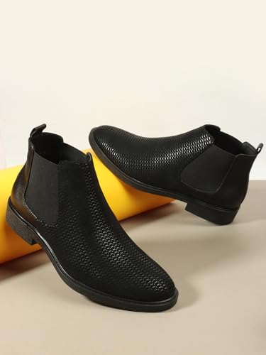 Image of Carlton London Men's Chelsea Slip-On Round Toe Comfortable Boot