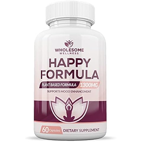 Wholesome Wellness Happy Formula Natural Formula Relief Supplement for Women & Men | 60 Capsules Cover