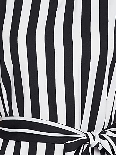 Image of Clovia Women's Crepe Sassy Stripes Short Nightdress in White