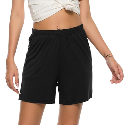 JINSHI Womens Pajama Shorts Soft Comfortable Lightweight Elastic Drawstring Modal Pajama Bottoms Lounge Shorts with Pockets3