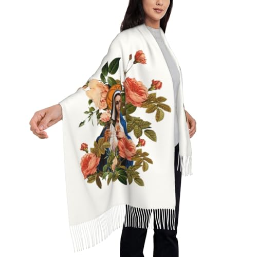Virgen De Guadalupe Our Lady Of Virgin Mary Shawl Soft Cashmere - Lightweight Scarfs For Women, Large Shawls And Wraps Veils Catholic Gift