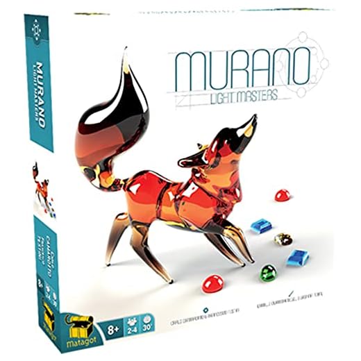 Murano Light Masters Board Game | European Glass-Blowing Game | Abstract Strategy Game for Adults and Kids | Ages 8+ | 2-4 Players | Average Playtime 30 Minutes | Made by Matagot, (MATSMUR1)