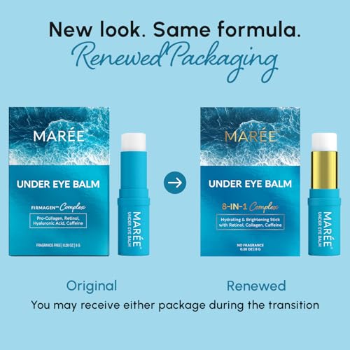 MAREE Under Eye Balm Stick Hydrating – Retinol Caffeine Under Eye Brightener Stick for Older Women – Collagen Undereye Cream for Dark Circles & Wrinkles – Skin Care Treatment Moisturizer 8 g