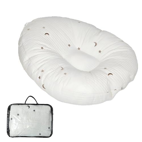 Image of EFELIM Lounge Pillow with Cotton Cover Skin Friendly Multifunctional Floor Pillow with Handle Baby Shower (Golden)