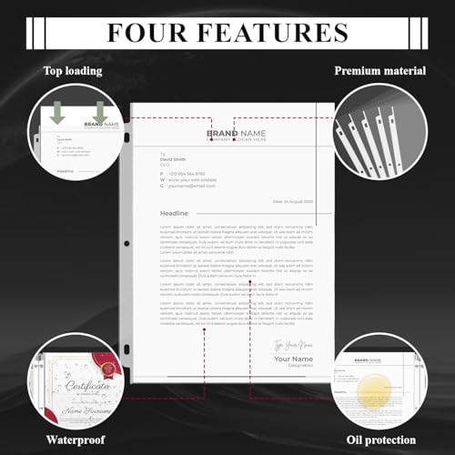 Page Protectors for 3 Ring Binder, Sheet Protectors 8.5 x 11 Inch, 200 Per Box Clear Sheet Protectors for 3 Ring Binder, Plastic Sleeves for Paper 8.5x11 Heavy Duty, Top Load & Reinforced 3-Hole. - Thumbnail 4