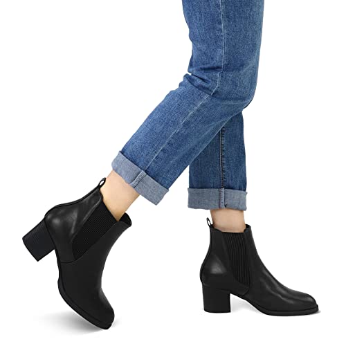 COASIS Women's Chelsea Boots Chunky Block Heel Slip On Ankle Booties with Elastic Sided2