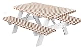 NC Vinyl Picnic Table Cover and Bench Cover Fit Tablecloth, Flannel Backed Elastic Edge Waterproof W