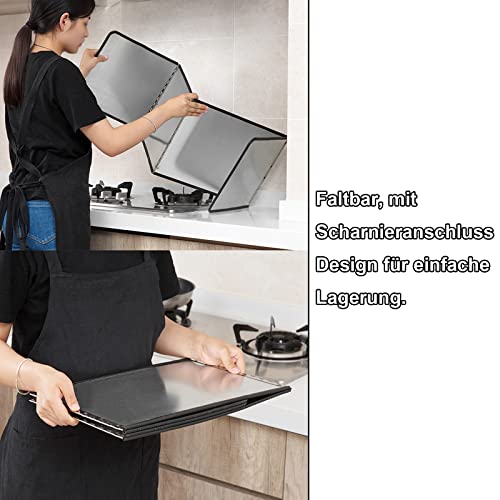 Placa de protección contra salpicaduras grande para pared de cocina y sartenes plegable 6